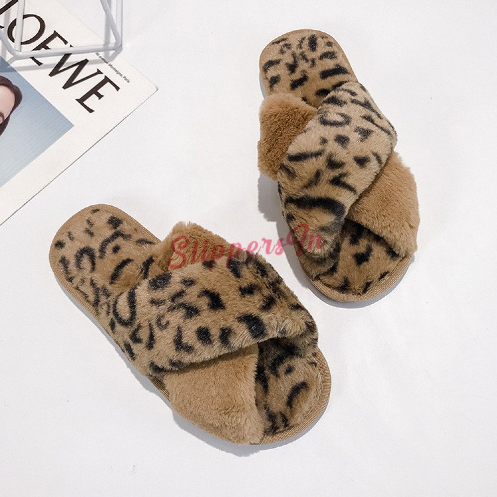 cheetah print house slippers