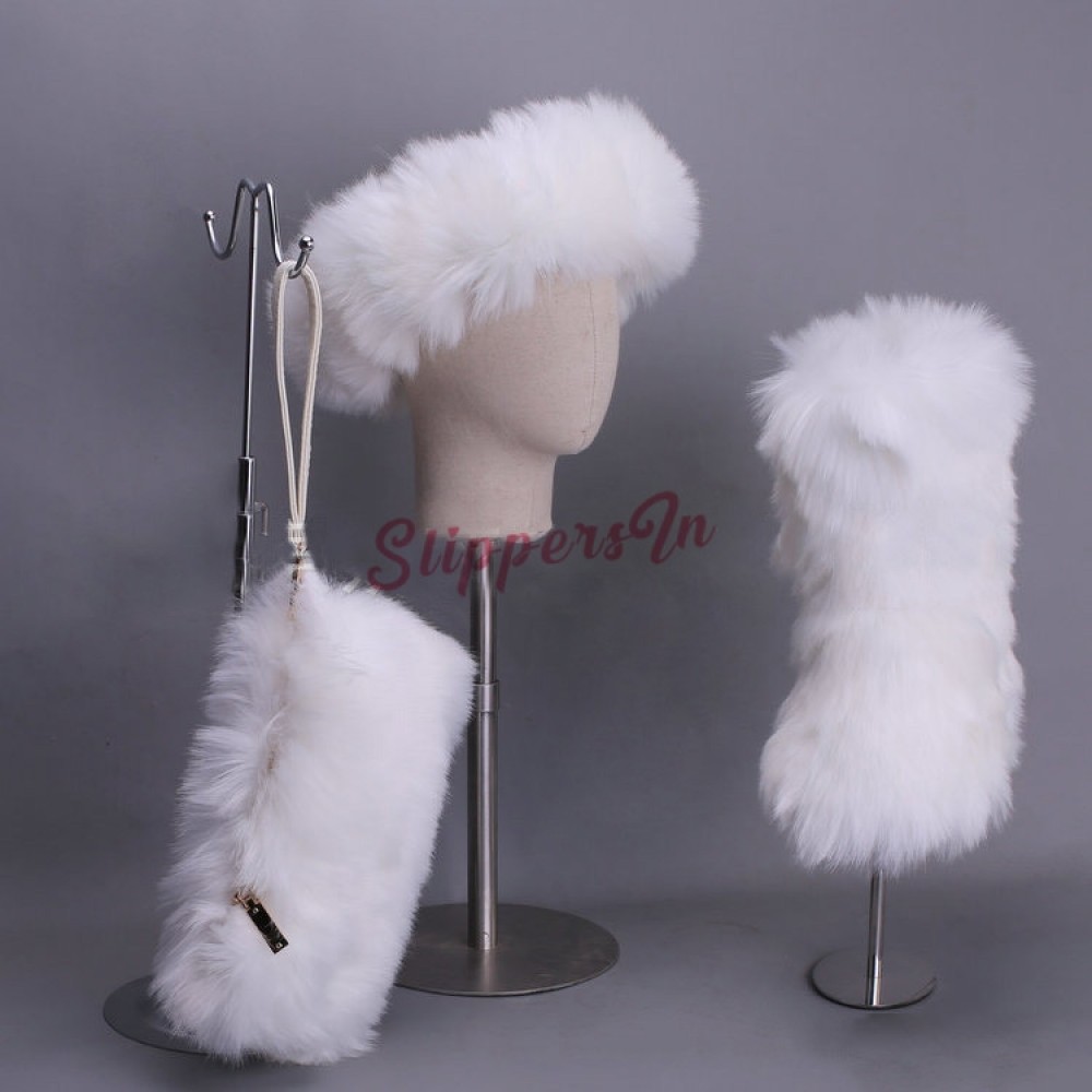 womens white furry boots