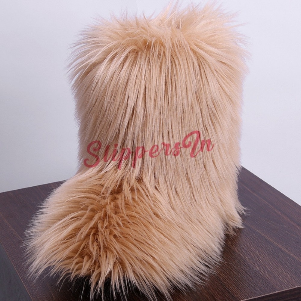 Women's Faux Fur Boots Fuzzy Warm Short 