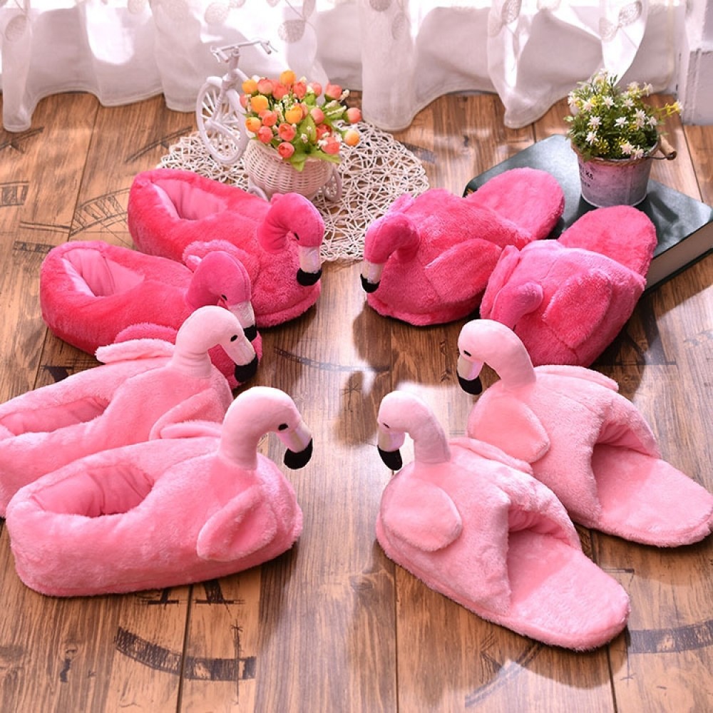 Cute Women's Flamingo Slippers Pink 