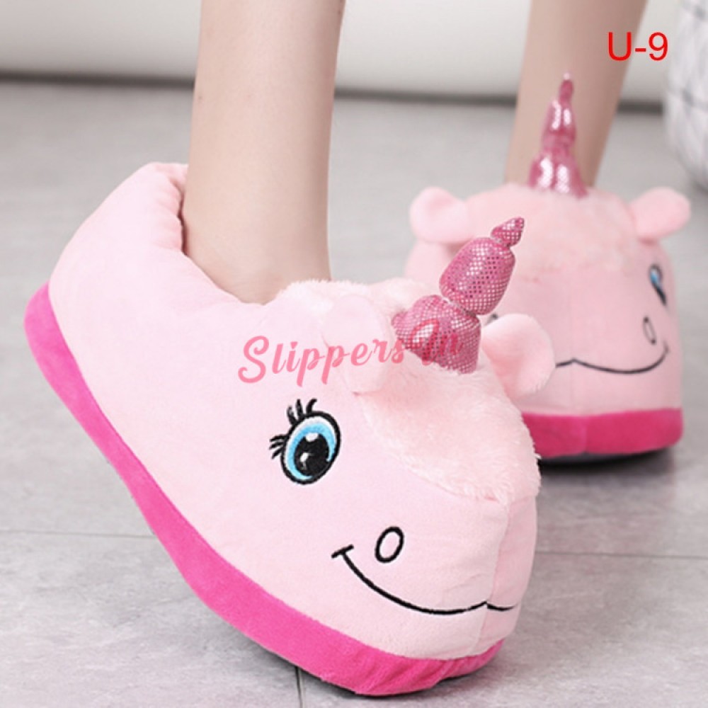 Unicorn Slippers Adult and Child Plush 