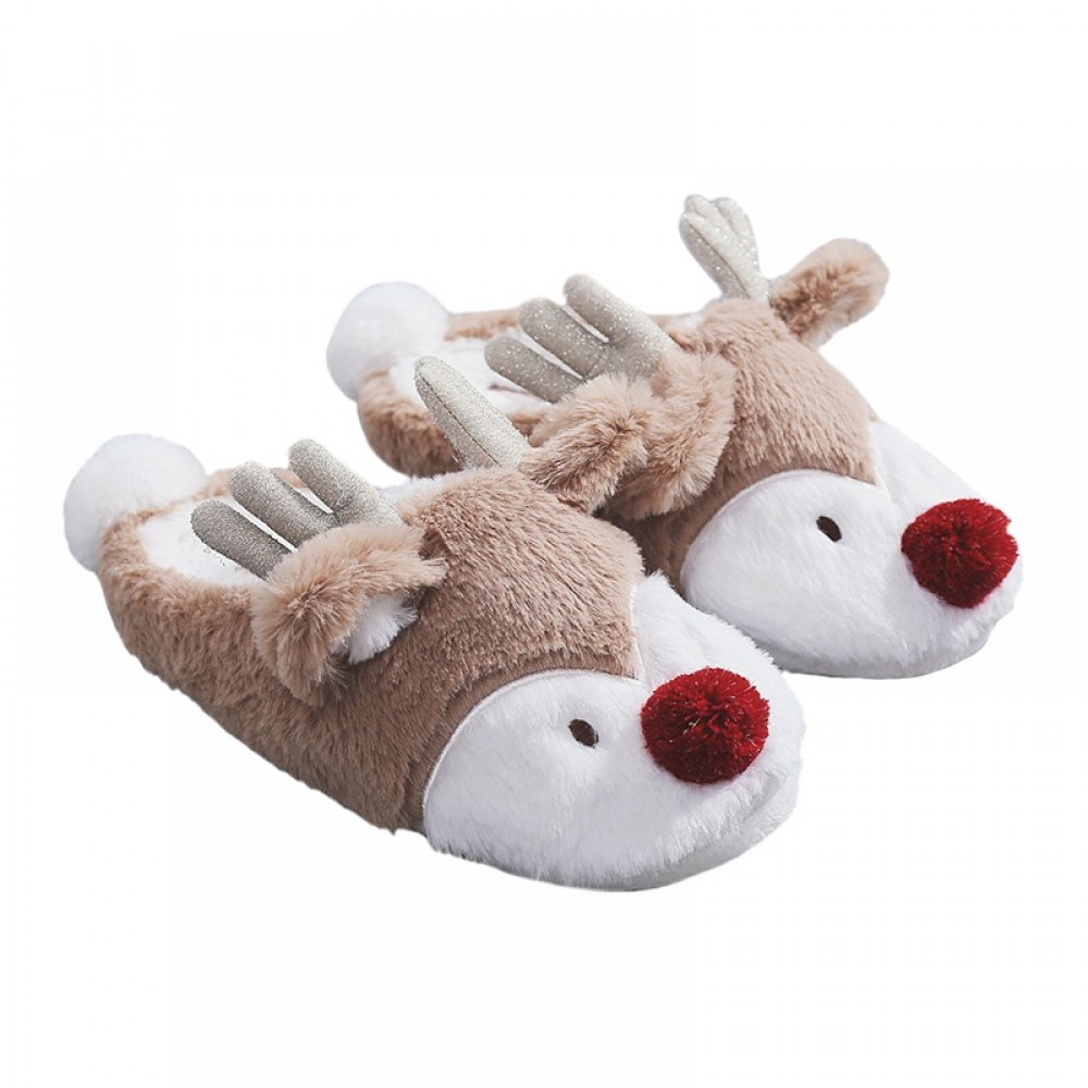 Cute Deer Slippers for Women Fuzzy Animal Ballerina Slippers