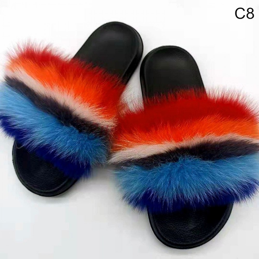 womens fur sandals