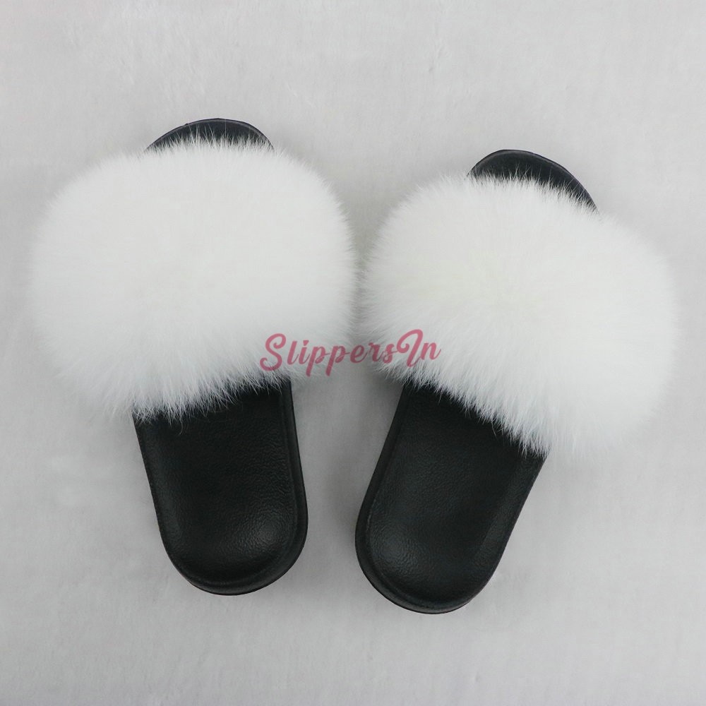 fluffy slides white