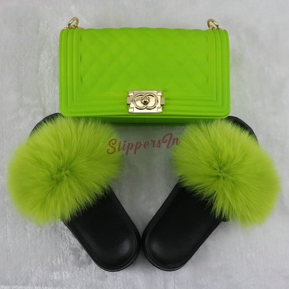 lime green fur slides