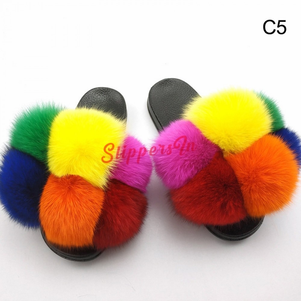colorful fuzzy slides