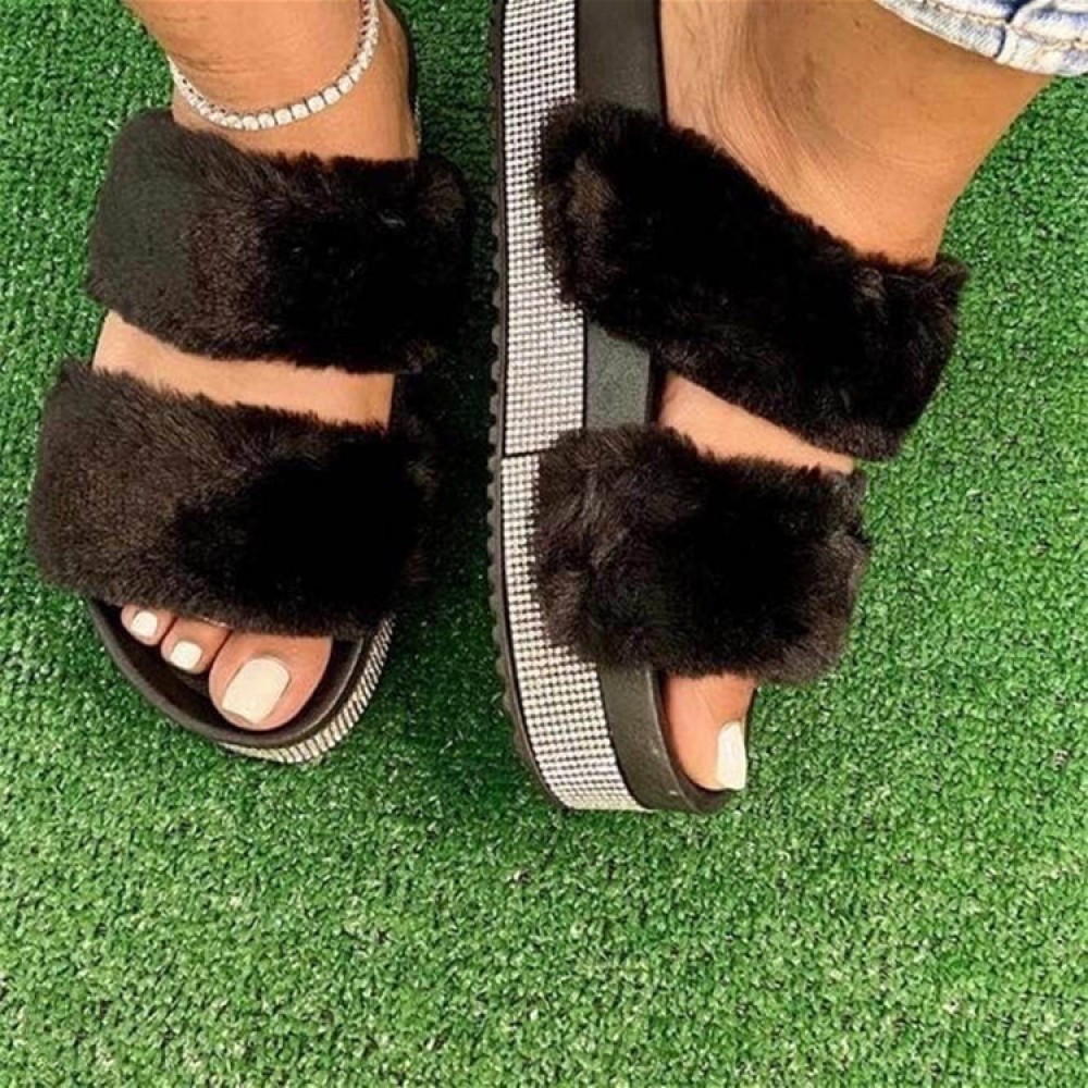fuzzy sandals