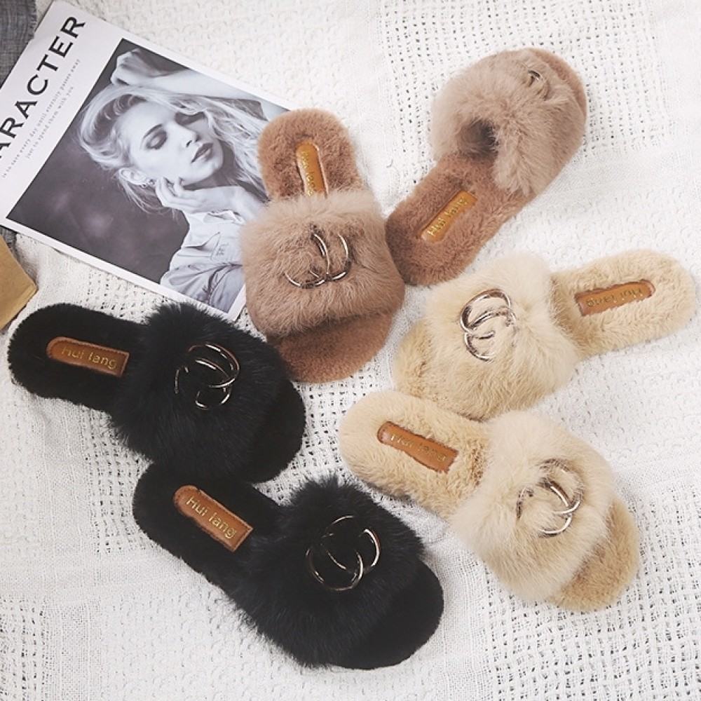 fluffy slippers for ladies