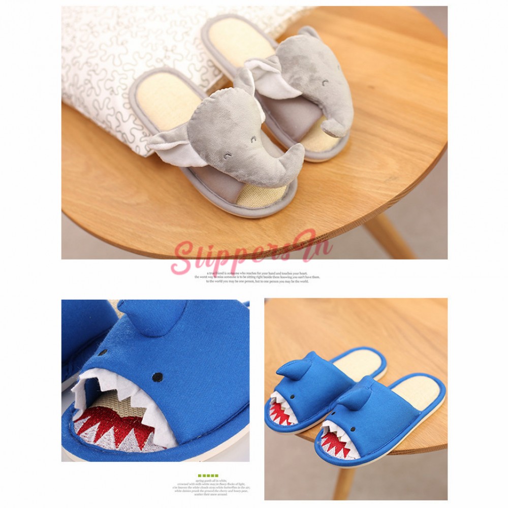 Girls Shark Elephant House Slippers