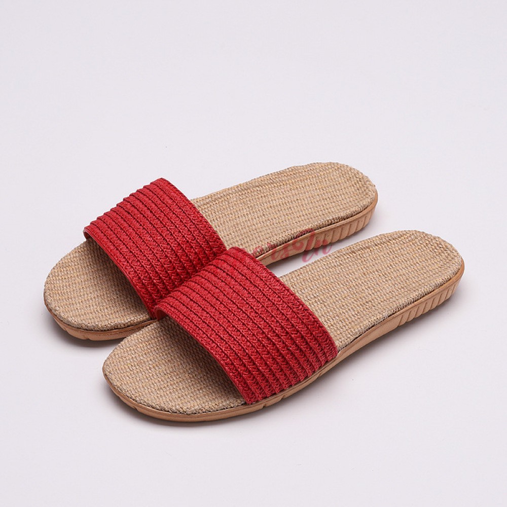 Women's Linen House Slippers Summer Flax Ladies Sandals