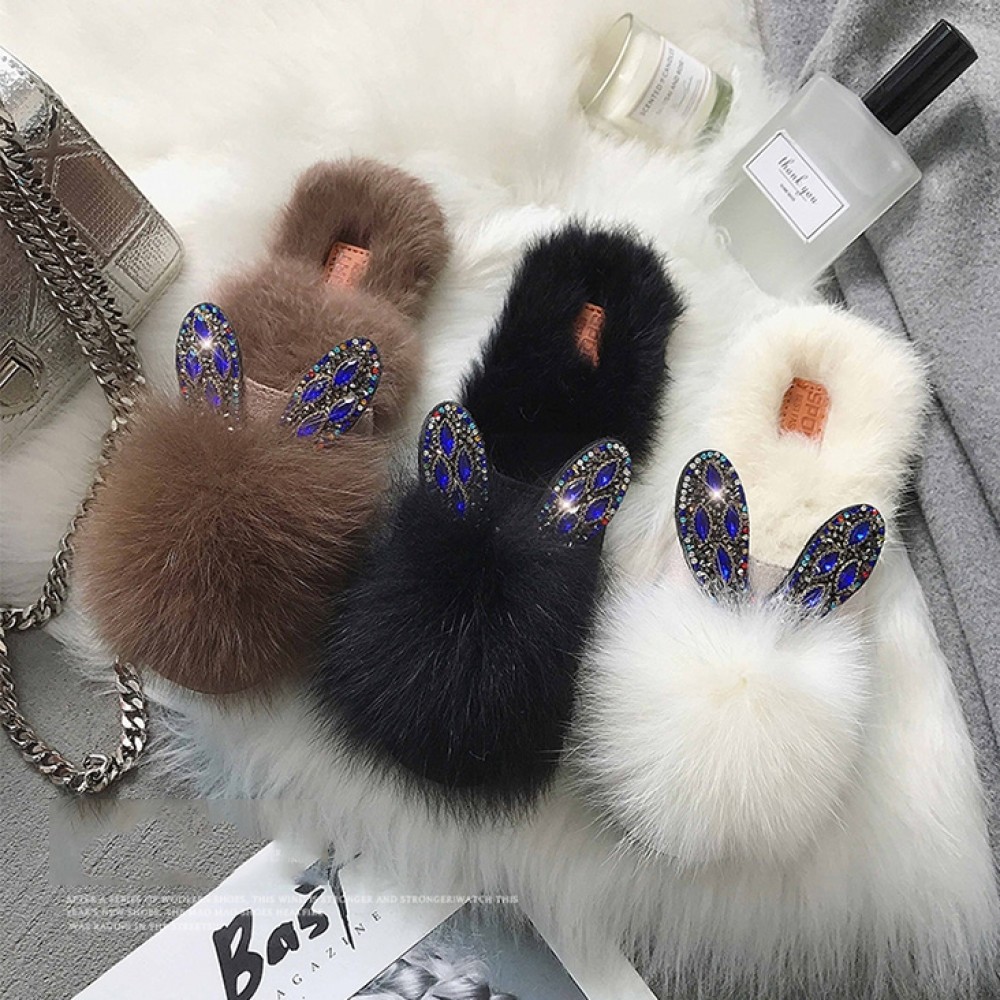 slipper shoes with fur